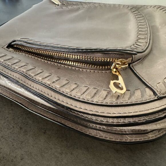 Rebecca Minkoff Vanity Saddle Genuine Leather Crossbody Bag Handbag Whip-Stitch - Picture 4 of 16